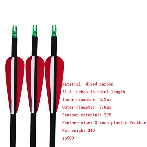 12Pcs 31" Carbon Arrows Archery for Outdoor Bow Hunting Screw-in Point Target - Picture 17 of 41