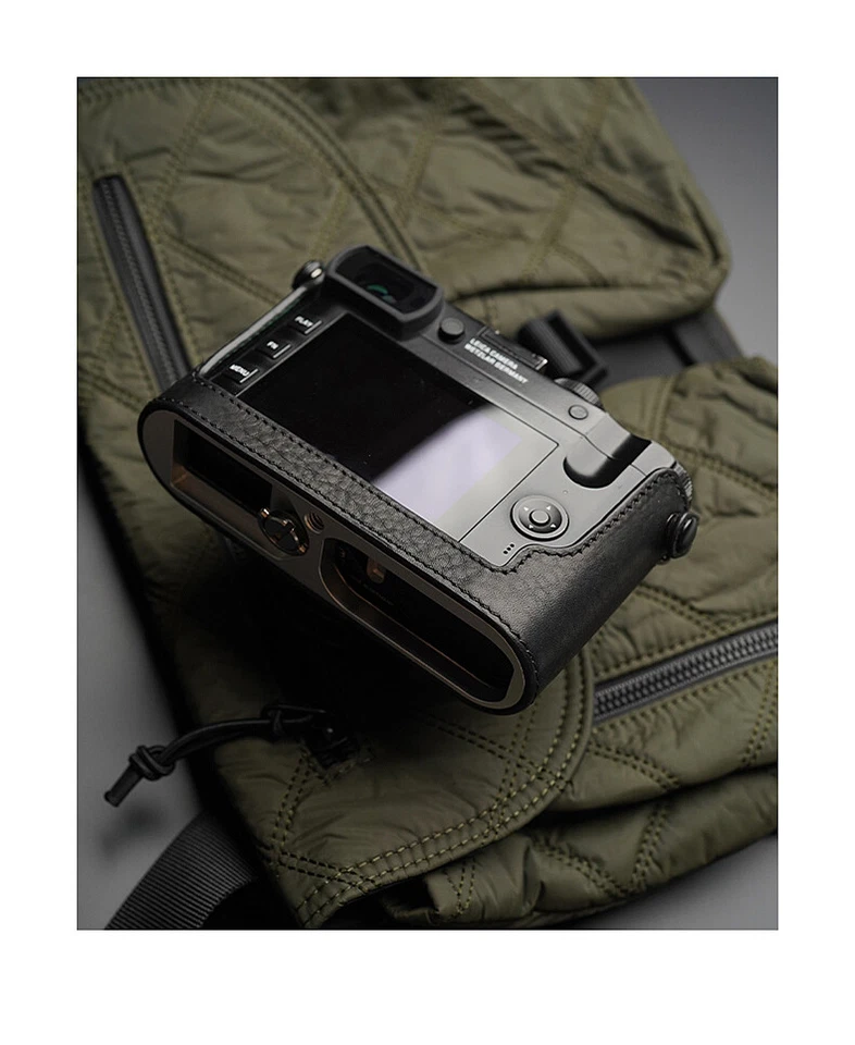 Genuine Real Leather Camera Bag Protect Case Cover Grip For Leica Q2 Q Typ116 - Image 4 of 4