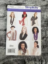Simplicity Sewing Pattern 1790 Womens Scarves 4 Styles Accessories UNCUT 
