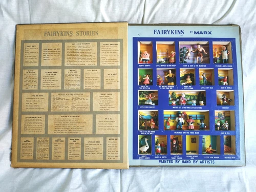 1962 Vintage Fairykins by Marx Oversize Fairy Tale Book With Original Figures