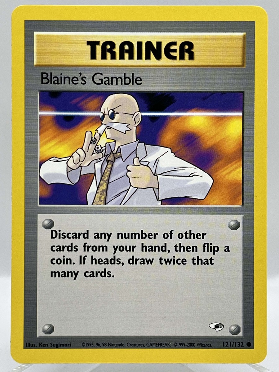 ポケモンカードゲーム globle Blaine's Gamble 121/132 Gym Heroes Non Holo Trainer WotC Vintage