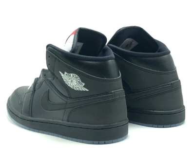 NEW* Men Air Jordan 1 Mid SE Black/Black-White-Wolf Grey