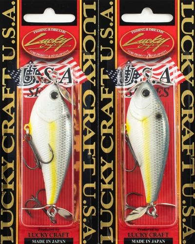 (LOT OF 2) LUCKY CRAFT KELLY J PROP BAIT 1/2OZ KJ-172 SEXY CHART SHAD AX9352
