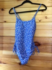 Women  s Floral Colorful Side Ties One-Piece Swimsuit Back Tie Small NWOT
