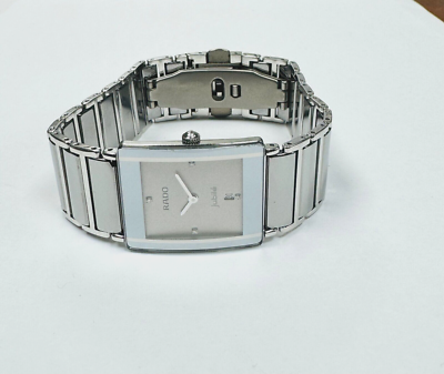 Rado Jubile 24mm Ceramic Silver Band Silver Diamond Dial Date