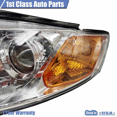 Pair Of Front Chrome Bezel Headlights For 2009-2010 Kia Optima/Magentis – Halogen, Direct Fit