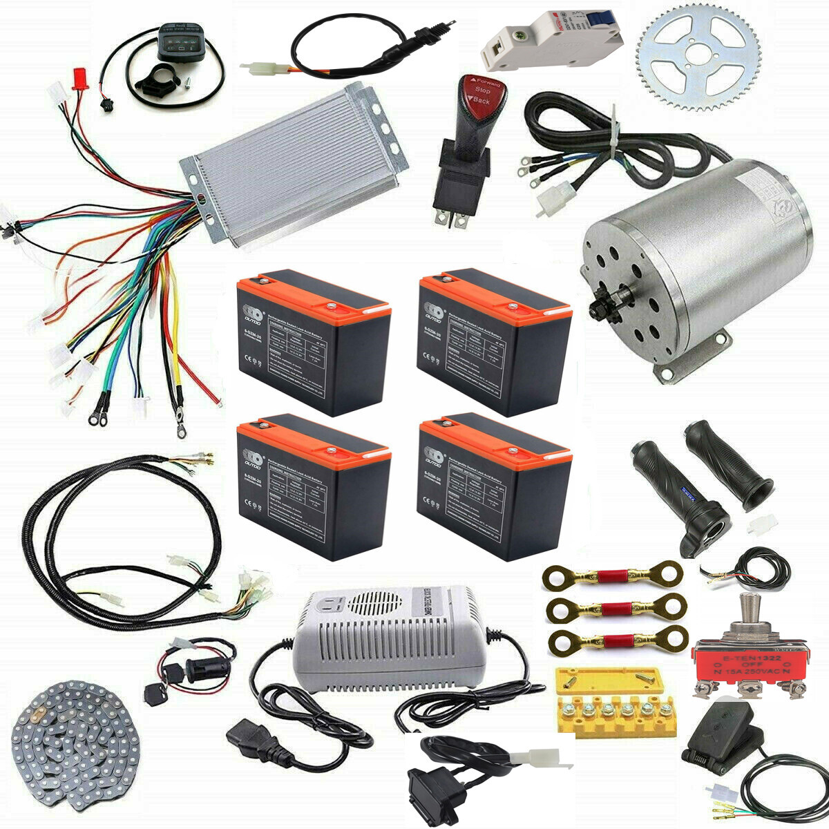 Kit Moteur Brushless 48V 1800W + Contrôleur Pour Go-Kart, Scooter Ou VTT électrique Lifepo4 280 Ah
