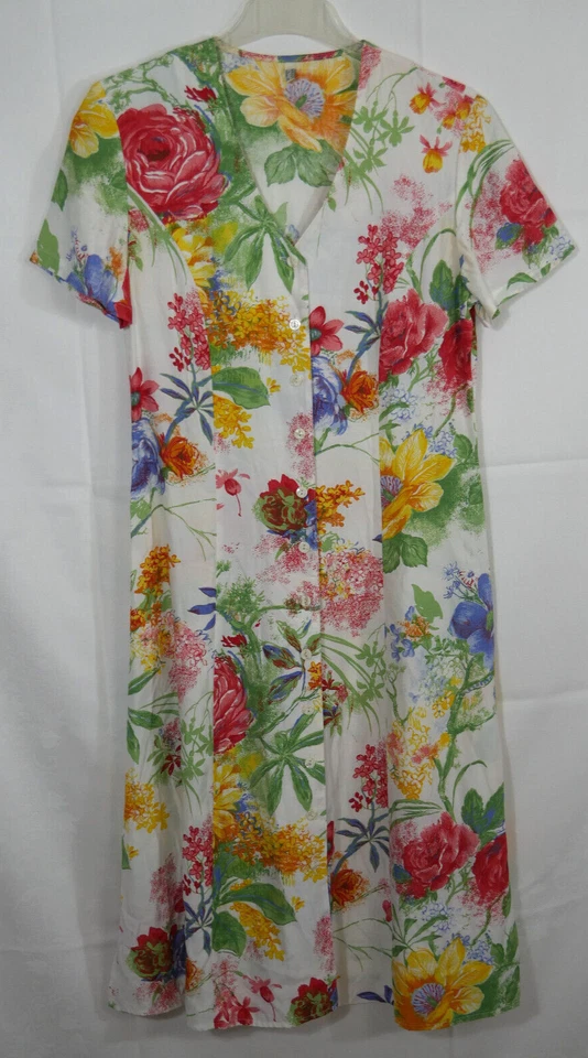 Damen TRAUMHAFTES Kleid Bunt Blumen 100% Viskose Größe 36/38 TOP! - Bild 3 von 4