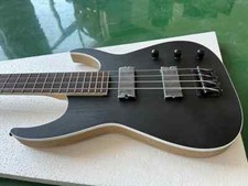 Matte Black 4 Strings Electric Bass Guitar Rosewood Fretboard Black Hardwares