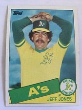 1985 Topps Baseball Card #319 Jeff Jones Oakland A's Athletics Nm Free Ship!