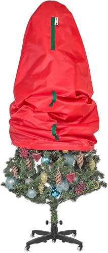 Upright Christmas Tree Storage Bag - Holiday Tree Cover for Christmas 9 ft Red - Picture 2 of 8