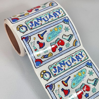 Vintage Frances Meyer January Month New Year Sticker Roll Lot of 78 Sheets READ