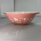 Pyrex Pink & White Gooseberry Cinderella Glass Mixing Bowl
