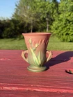 Roseville Art Pottery Pink Iris Vase 914-4 BEAUTIFUL- Farm Auction Find