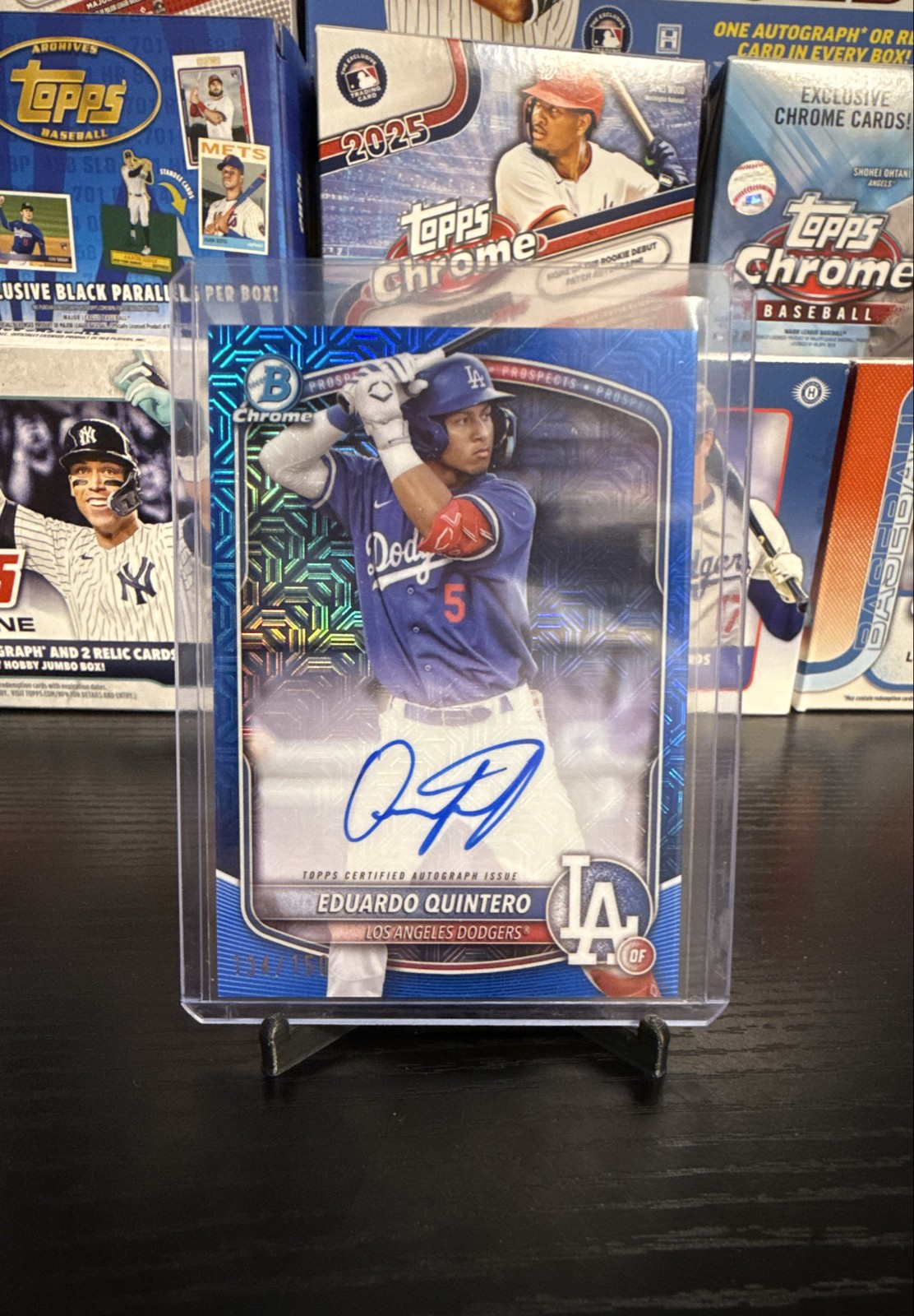 2025 Bowman Chrome - Chrome Prospect Mojo Auto Eduardo Quintero Blue  /150 Color
