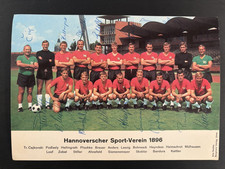 Hannover 96 Mannschaftsfoto Autogramme Bergmann u. a. Heynckes siginiert Team