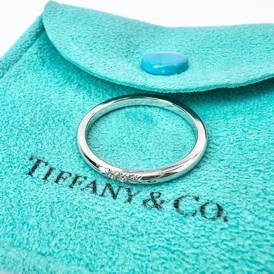Authentic TIFFANY & CO. forever Ring 3P Diamond US 7.25 PT950 Near Mint - Image 1 of 4