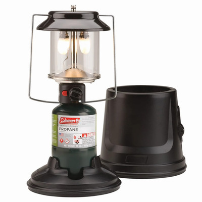 Quickpack 2-Mantle 1000 Lumen Propane Lantern with Carry Case, Black