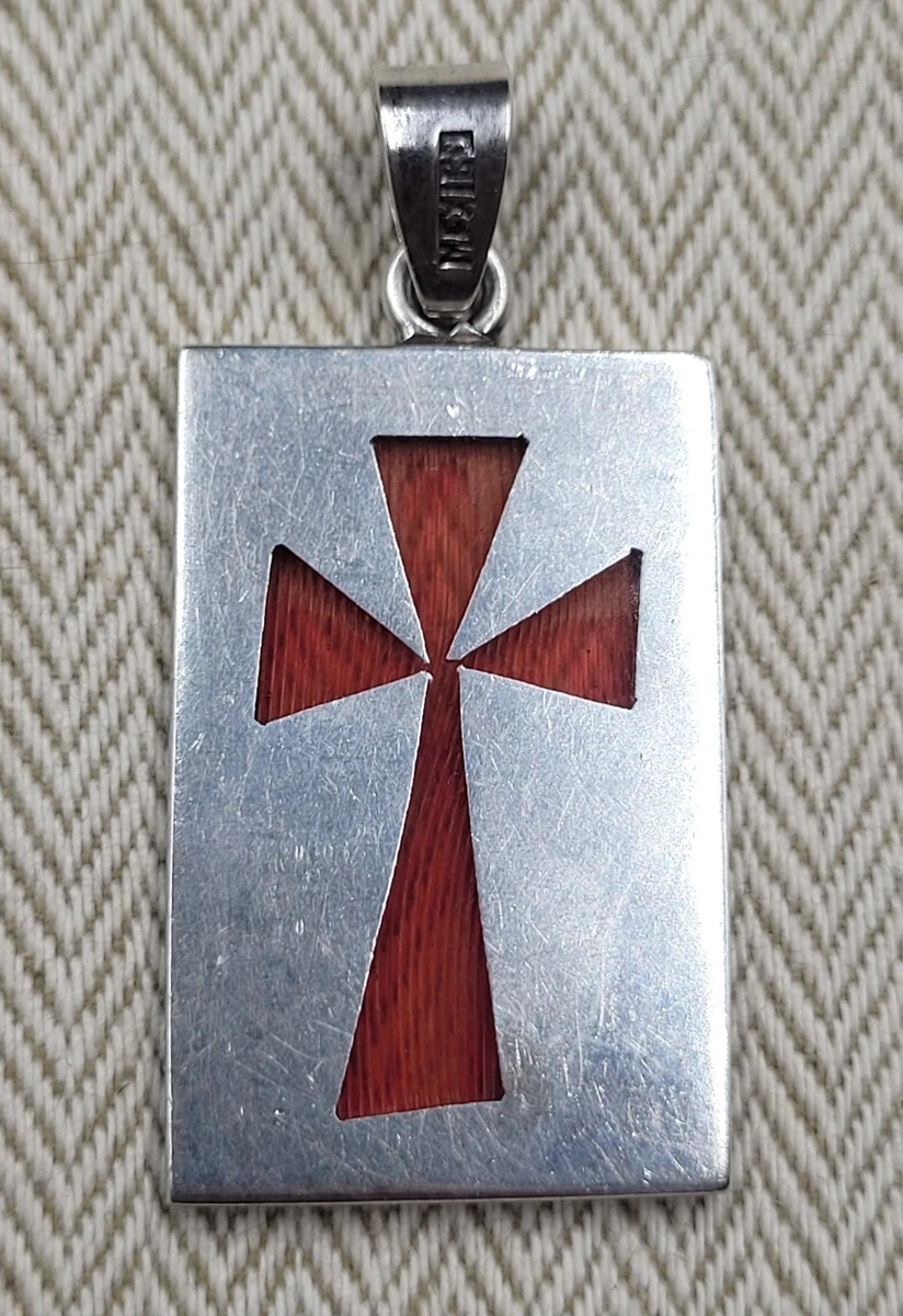 Collane JewelryWe Collana con Pendente Croce con Bibbia Inglese da Uomo Donna in
