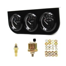 52mm Triple Gauge Set  Oil Pressure Water Temp Voltmeter  3 in 1 Gauge Kit w