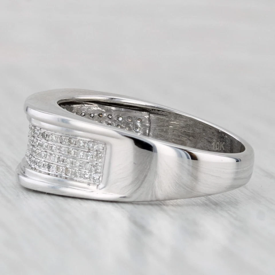 0.32ctw Diamond Men's Wedding Band 10k White Gold Size 10.5 - Image 3 of 4