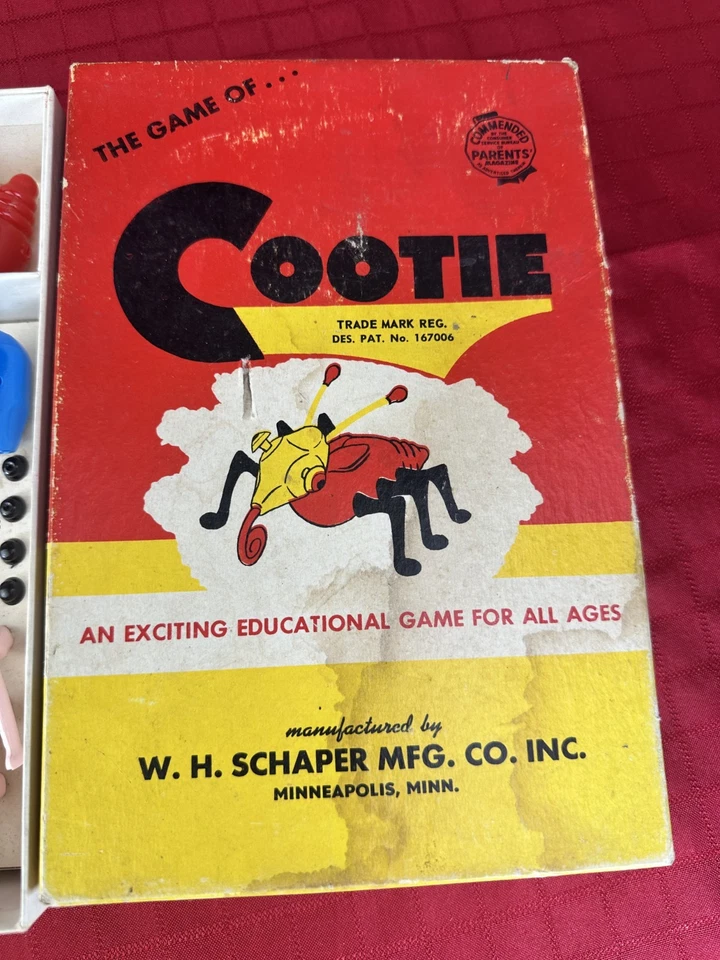 VTG Original 1949 Retro Kids GAME OF COOTIE W. H. SCHAPER MFG. CO. COMPLETE Set - Image 2 of 4