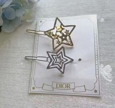 Christian Dior 2pc Star Hair Clips Silver  Gold 2025 limited Ed -New-Sealed