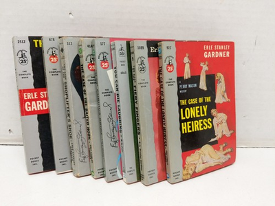 #ad Lot of 8 Vtg Earl Stanley Gardner Perry Mason Paperback Pocket Books 1960s $39.95