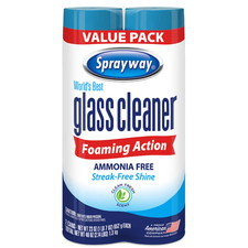 Sprayway 2 Pack Glass Cleaner Foaming Ammonia Free Streak-Free Shine 19 oz