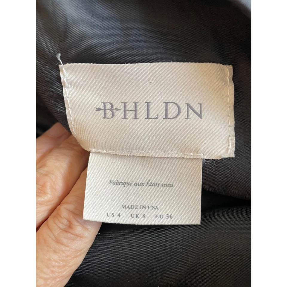 Vestido Anthropologie BHLDN Hope Satinado Negro Rojo Floral Vestido Línea A, Talla 4 Usado en Excelente Condición Foto 4 de 4