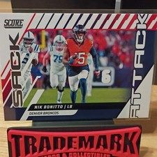 2025 Panini Score Football Sack Attack Nik Bonitto #1 Denver Broncos Card