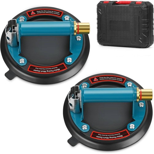 Set of 2 Zautool 8" Heavy Duty Vacuum Suction Cup with Metal Handle and Brass