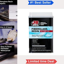 Fiberglass Resin Quart Waterproof Repair Kit for Boats Pools Tub Shower Holes