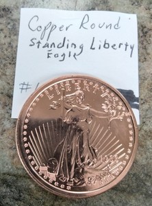 1 oz  Copper .999 Fine Reminiscent of Saint Gaudens $20 Double Eagle