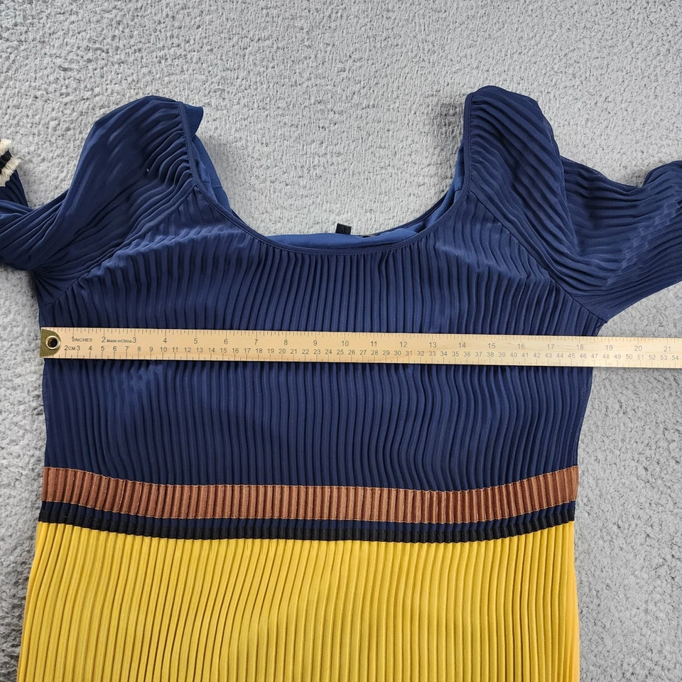 Vestido Derek Lam Seda S Mediano Pasarela Maxi Boho Lujo Plisado Festival Romántico  Foto 4 de 4