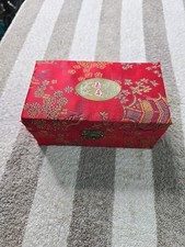Vintage Red Cloisonne Chinese Baoding Meditation Chime Balls with Silk Box
