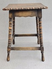 Antique Oak Stool with Bobbin Legs ? William Twigg Derby ? For Restoration