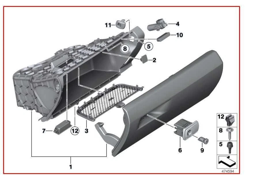2015-2016 BMW 435I Gran Coupe xDrive Glove Box Storage Compartment 51169239346 - Image 2 of 4