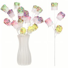 5 Pcs 16 Inch Pastel Candy Christmas Tree Picks Decoration Glitter Marshmallow