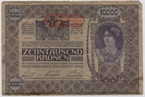 1918 Austrian Hungarian Reich 10000 Kronen