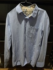 Burberry Blue Men  s Dress Shirt Size L