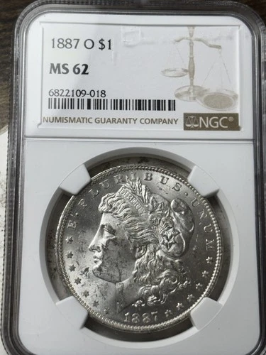 1887-O $1 NGC MS-62 Morgan Silver Dollar
