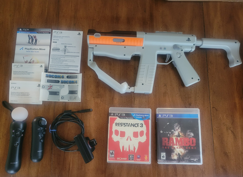 PS3 Sharp Shooter Gun with Move Controllers, Games, and PS3 Move Eye ...