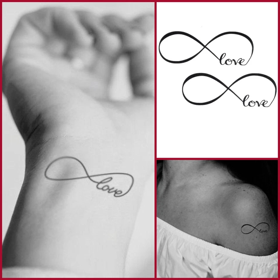 QUEEN OF ENVY Infinity Love Temporary Tattoo Waterproof Womens Tattoo Fake Sticker Women Men