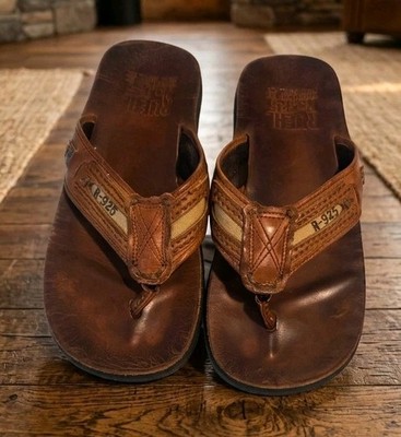 Ruehl No. 925 Abercrombie Leather Flipflop Vintage Y2K Sz 10-11 Sandals 