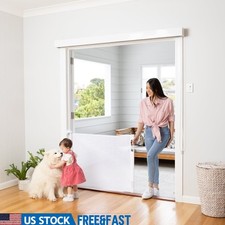 Retractable Baby Gate Indoor Outdoor Safety Kids Pets Easy One-Hand Operation