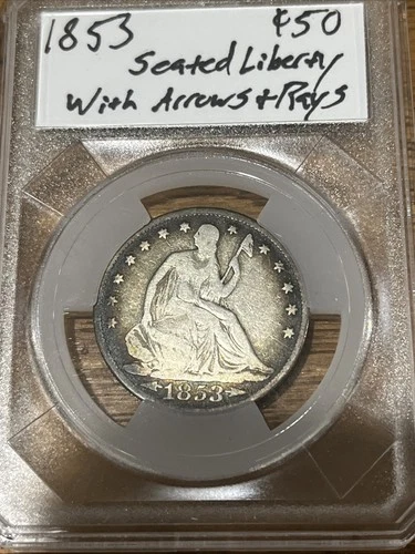 1853 Seatedliberty Half Dollar Arrows And Rays Type Coin!