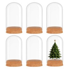 6 PCS Glass Dome with Cork, Decorative Jar Bell Jar Display Cloche 2.37x3.9...