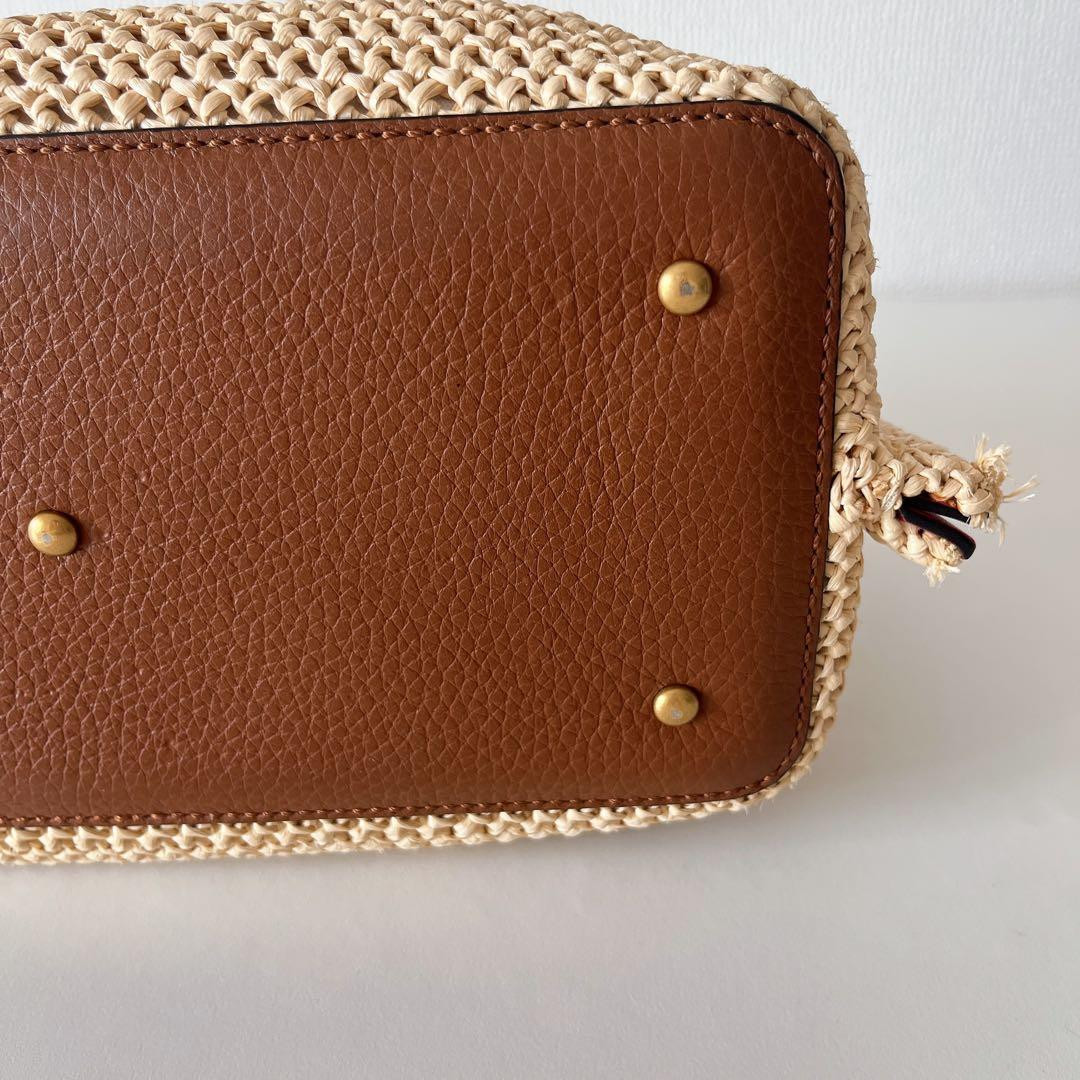 Valentino Garavani Rockstud Straw Tote 2Way Shoulder Bag Natural Brown thumbnail 7