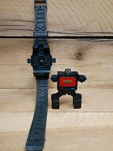 Vtg. Takara Kronoform 1983 Transformer Black Red Robot Wrist Watch AS-IS
